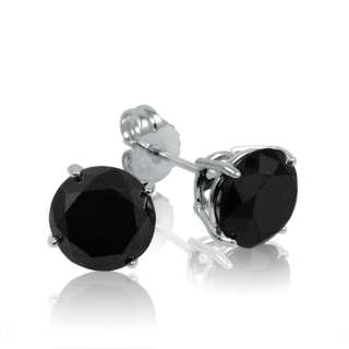 2ct tw Black Diamond Earrings Studs in 14K White Gold  