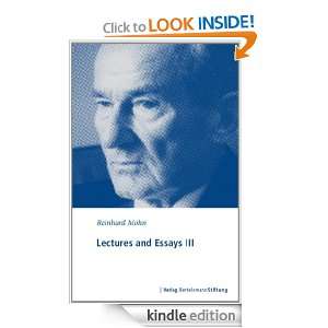 Lectures and Essays III 1996   2006 Reinhard Mohn  