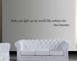 ONE DIRECTION wall quote sticker girls bedroom wall art  