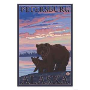  Bear and Cub, Petersburg, Alaska Giclee Poster Print 