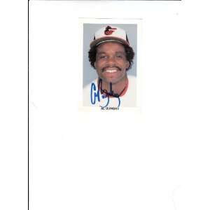  Al Bumbry Baltimore Orioles signed postcard 3.5 x 5 