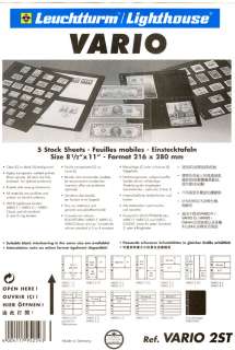 25 NEW Lighthouse VARIO 2ST stock pages (black sheets)  