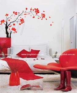 2x1.2M RED FLOWER TREE WALL ART Removable Wall Decal  