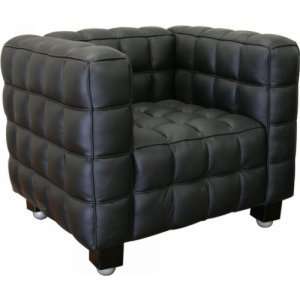   Black Leather Modern Chair by Wholesale Interiors Furniture & Decor