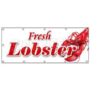  48x120 FRESH LOBSTER BANNER SIGN lobsters Maine Florida 