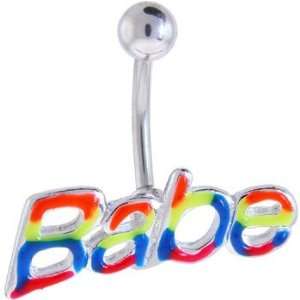 Rainbow BABE Belly Ring
