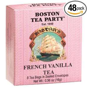 Boston Tea Boston Tea French Vanilla Black Tea, 8 Count Tea Bags (Pack 