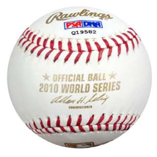   AUTOGRAPHED SIGNED 2010 WORLD SERIES BASEBALL WS CHAMPS PSA/DNA  