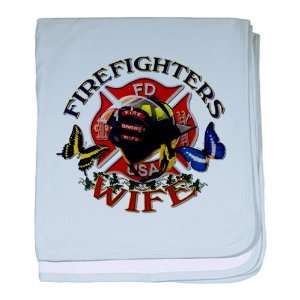  Baby Blanket Sky Blue Firefighters Fire Fighters Wife with 