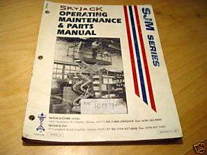 Skyjack Series SJM 3015 3219 Man Lift Operators Manual  