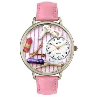 Whimsical Watches ladies Unisex Beautician Female Pink Leather watch 