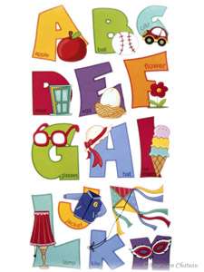 New Kids Room Letters Words Alphabet Wall Mural Sticker  