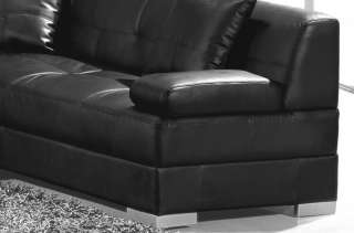 Large Contemporary Black Sectional Sofa with Chaise   Modern, L U 