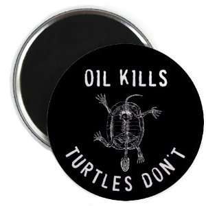 Creative Clam Oil Kills Turtles Dont Gulf Bp Spill 2.25 Inch Fridge 