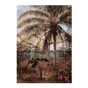  Oil Painting Palm Tree, Nassau Albert Bierstadt Hand 