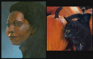 Some other oil and acrylic paintings Whoopie Goldberg, Moonstruck and 