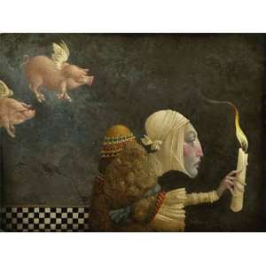    James Christensen   If Pigs Could Fly Canvas Giclee