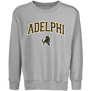 Adelphi University Panthers Youth Logo Arch Applique Crew Neck Fleece 