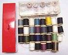Vintage Sewing Box Full Sewing Tools Needles Scissors Thread