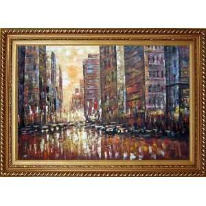  Modern Cityscape Night View Oil Painting, with Exquisite 