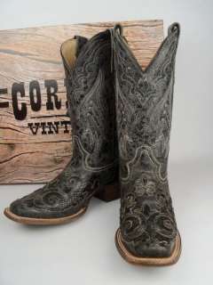 Corral Boots Ladies Black Python Overlay  