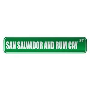   SAN SALVADOR AND RUM CAY ST  STREET SIGN CITY BAHAMAS 