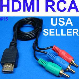 HDTV HDMI to 3 RCA Adapter Cable 3ft HD 3D TV DVD AV IN  