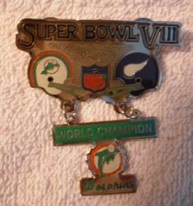SUPER BOWL VIII DOLPHINS vs VIKINGS OFFICIAL CHAMP PIN  