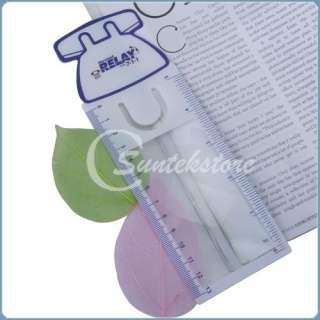New Pocket Ruler 3x Power Bookmark Magnifier Magnifying  