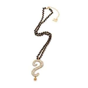   for Adele Marie Question Mark Necklace   Black and Gold Jewelry