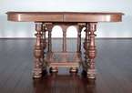 ANTIQUE SOLID OAK French Henry Deux Carved COFFEE TABLE c1899 ra01 