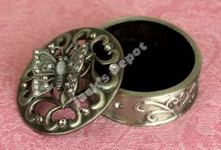 Pewter Butterfly Trinket Jewelry Box Decoration Gift  