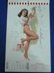 Complete 1953 Ted Withers Sketch Pad Pinups Calendar  