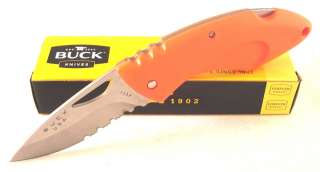 Buck Knives Juno Folder Serrated Orange Handle 433ORX  