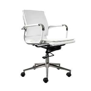  GUNAR LOW BACK OFFICE CHAIR (WHITE) BY EUROSTYLE