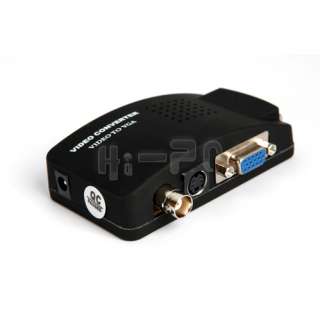 TV BNC Composite S video VGA In to PC VGA LCD Out Converter Adapter 