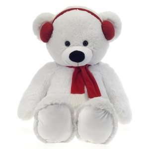  38 Cuddle White Christmas Bear with Earmuffs (Case of 1 