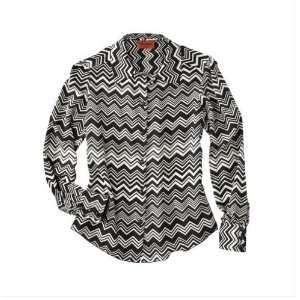   for Target Womens Black & White Zig Zag Woven Shirt Blouse Size Medium