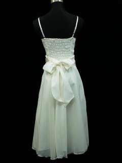 Cherlone Clearance Plus Size Chiffon White Cocktail Prom Evening Dress 