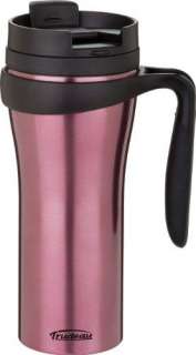 TRUDEAU PAIGE 16 OUNCE STAINLESS STEEL TRAVEL MUG, PINK  