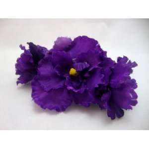  NEW Large African Violet Purple Hair Flower Clip, Limited 