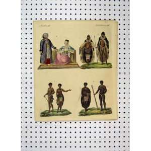  C1800 Costumes World African Natives Colour Print