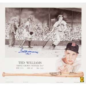 Ted Williams SIGNED 1947 Triple Crown Year Lithograph   New Arrivals