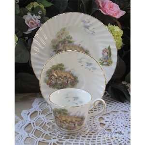 Heirloom English Cottage Bone China Cup, Saucer & Plate Trio  