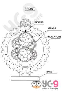   clock red font this gear wall clock has several small gears running