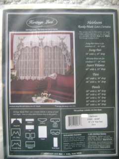 Heritage Lace HEIRLOOM Window Curtains White or Ecru, Valance Sheer 