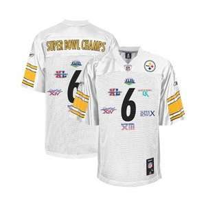   Steelers White 6 Time Super Bowl Champions Jersey