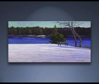 Sunny Spot Maine Winter Art Landscape Painting Bechler  