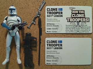 Star Wars  501st LEGION CLONE TROOPER & ID CARD Republic Army 