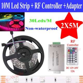 10M 30Led/M RGB 5050 SMD Strips + RFController+Adapter  